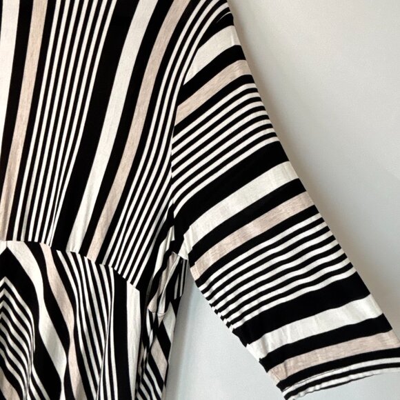 Catherines Plus Classic Stripe Open Front Pockets Jersey Cardigan 1X /18/20 WP - Picture 13 of 15